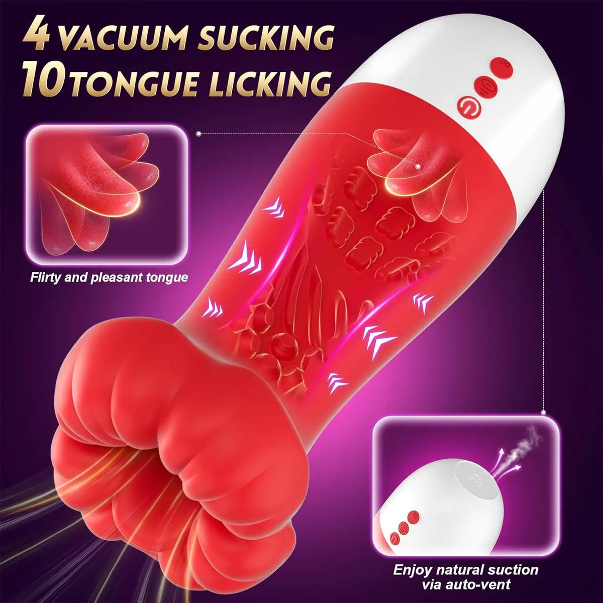 Male Masturbator Sex Toys for Men Pocket Pussy Penis Pump with 3 Sucking & 10 Licking Vibrating & Natural Vent Stroker Vibrator