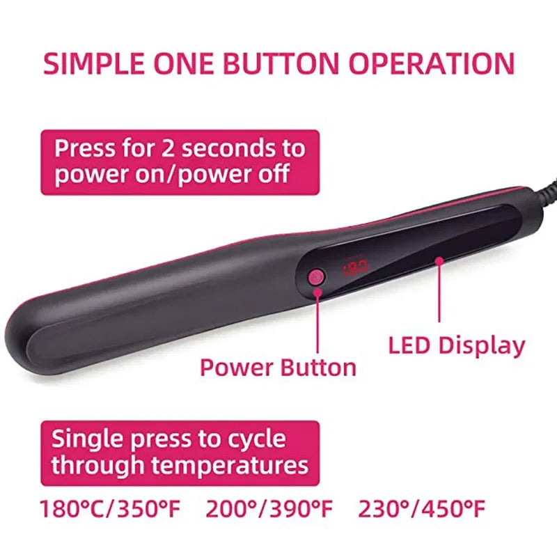 Multifunctional Hair Straightener Brush Negative Ion Anti-Scalding Styling Tool Fast Heating Straightening Brush Hot Comb