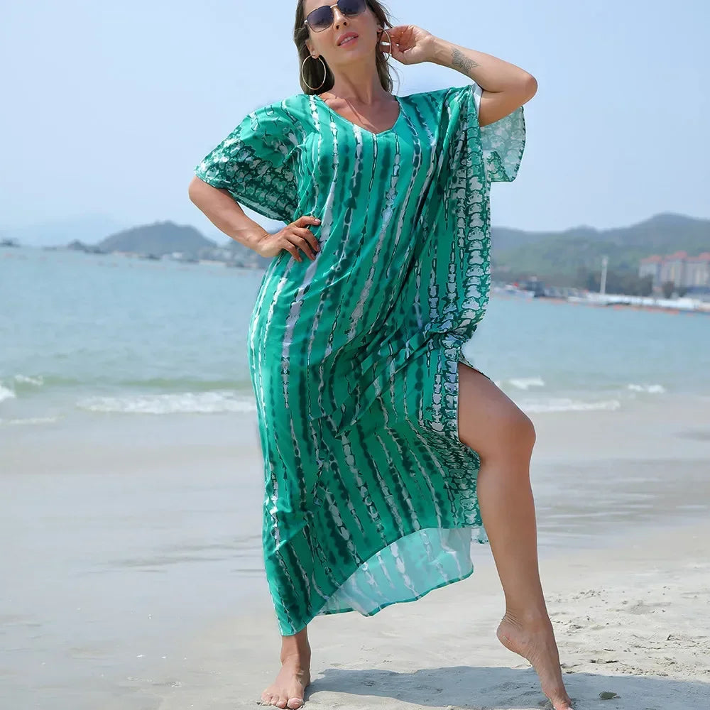 Summer Women Beach Maxi Dress Cover Up Robe Plage Bathing Suit Cover Ups Pareo Salida De Playa Kaftan Beach Swimwear Cover Up