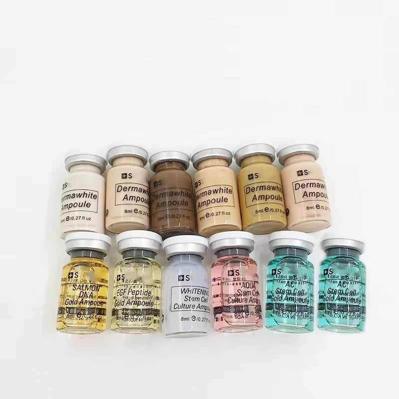 Korea 8ml BB Cream Skin Booster Kit Salmon DNA /Peptide Whitening Moisturize Rejuvenation Essence Facial Skin Care Beauty