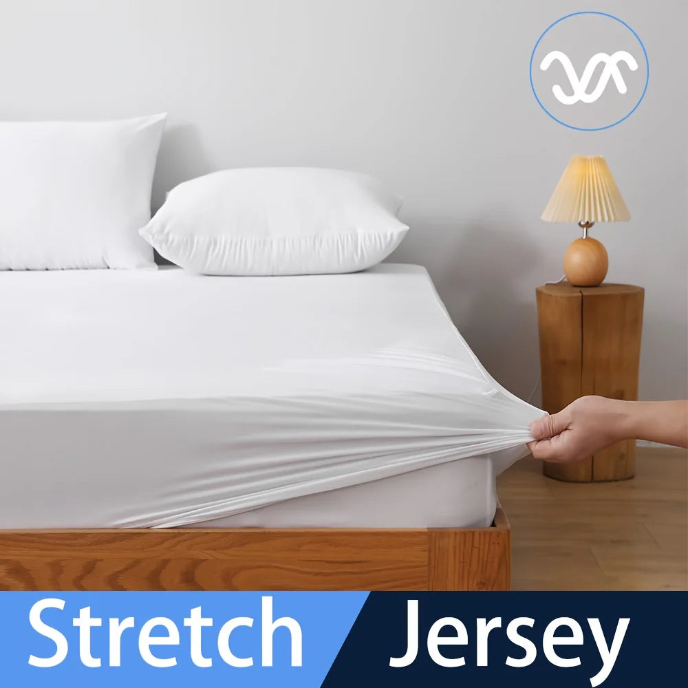 1pc Cooling Fitted Sheet made of 100% Cooling Nylon, Waterproof Bed Sheet Breathable Mattress Cover for Hot Sleepers in Summer