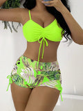 Women's Two Piece High Waist Bikini Set Sexy Strap Floral Print Swimsuit Summer Beachwear for Pool Party & Vacation