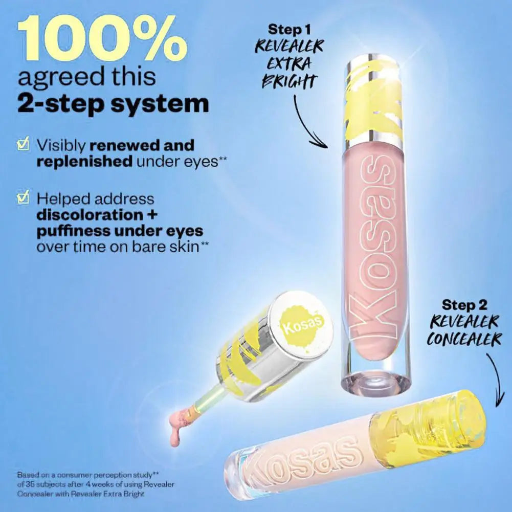 Kosas 5.3ml Face Liquid Concealer Cream Crease-Free Smooth Hydrating Under Eye Dark Circles Acne Scar Blur Cover Cosmetics