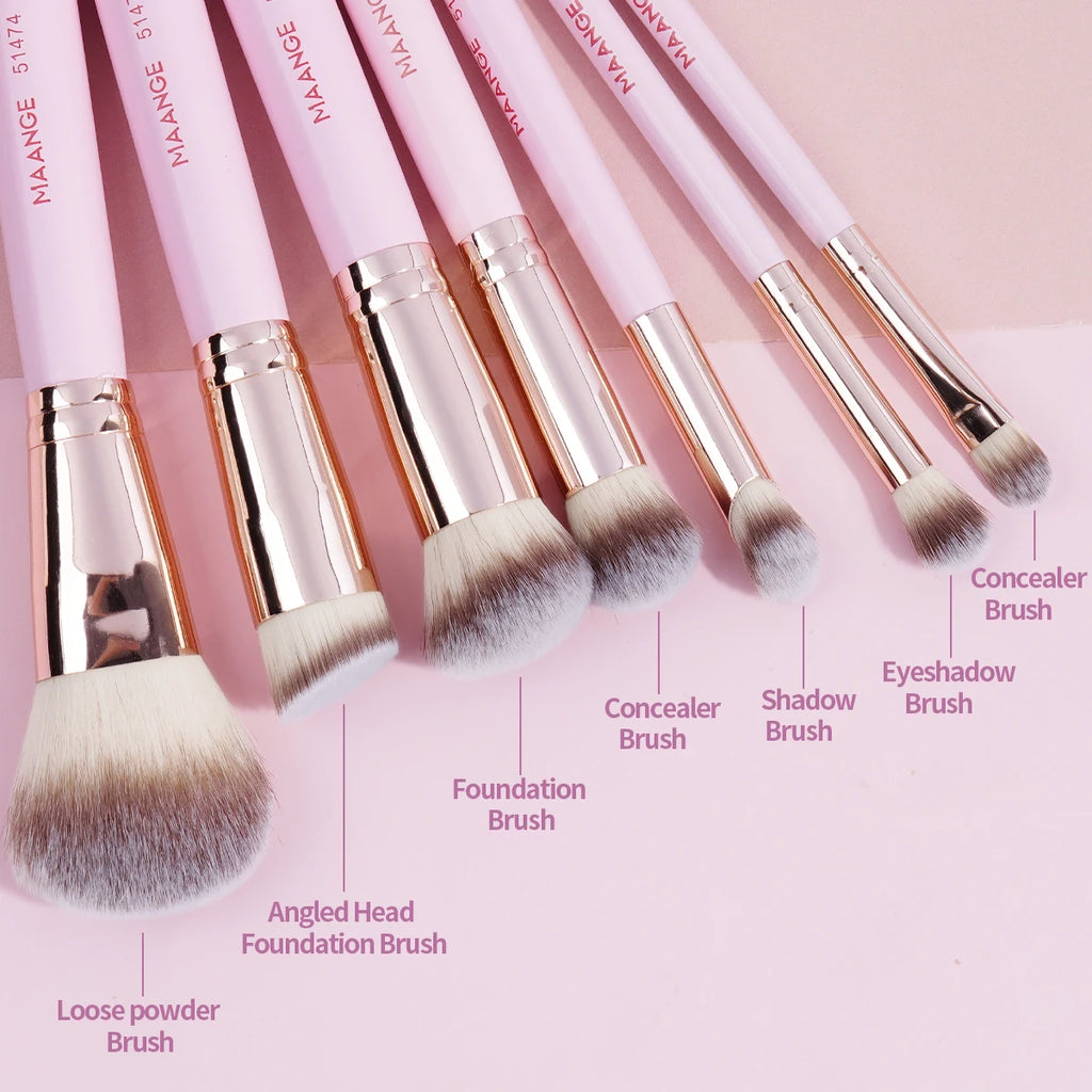 MAANGE 7PCS Makeup Brush Set Foundation Concealer Eyeshadow Makeup Brush for Liquid Cream Soft Dense Cosmetic Makeup Beauty Tool