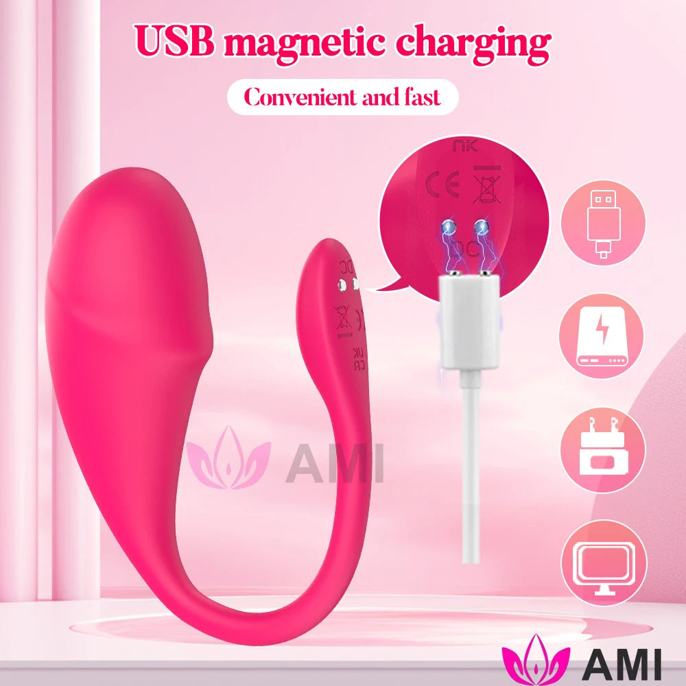 Sex Toy Love Egg Female Masturbation Orgasm Silicone Toy Magnetic Charging 9-Speed Adjustable G-Spot Vibrator Adult Couple's Toy