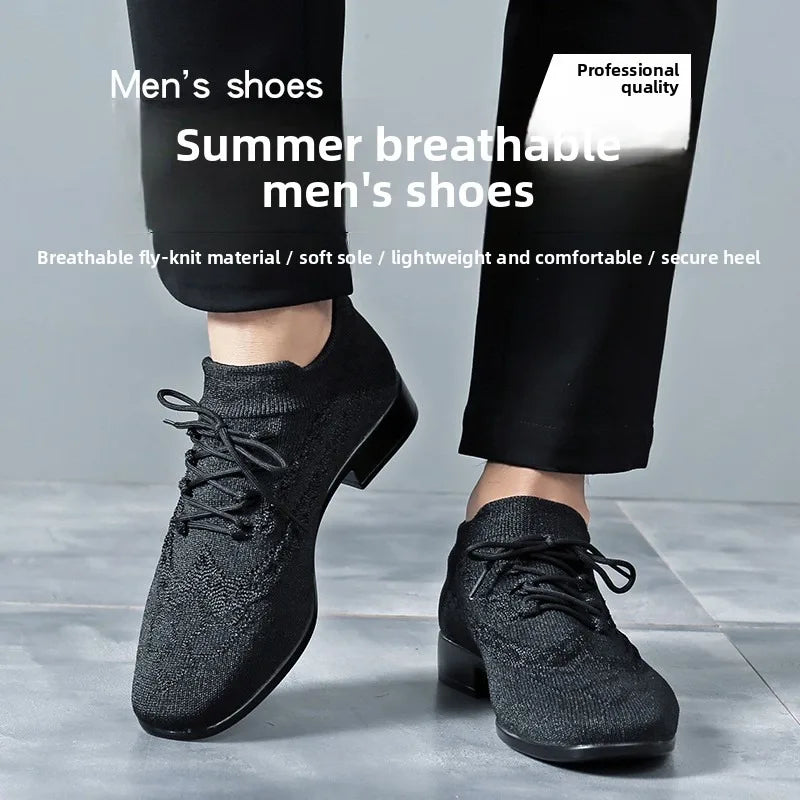 Salsa Dance Shoes Men Latin Dance Shoes Let in Air Soft Sole Men's Tango Ballroom Modern Dancing Shoes Sneakers Man Adult
