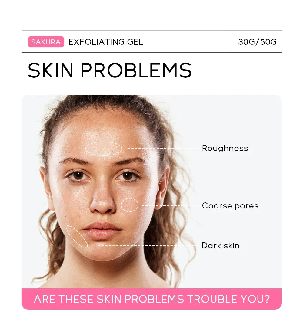 Sakura Exfoliating Peeling Gel Facial Scrub Moisturizing  Nourishing Repair Scrubs Face Cream Beauty Skin Care30g/50g