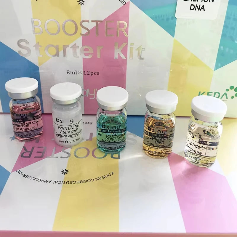 Korea Salmon DNA Starter Skin Booster Serum Kit Peptides BB Cream Moisturize Whitening Wrinkle Firming Rejuvenate Face Skin Care