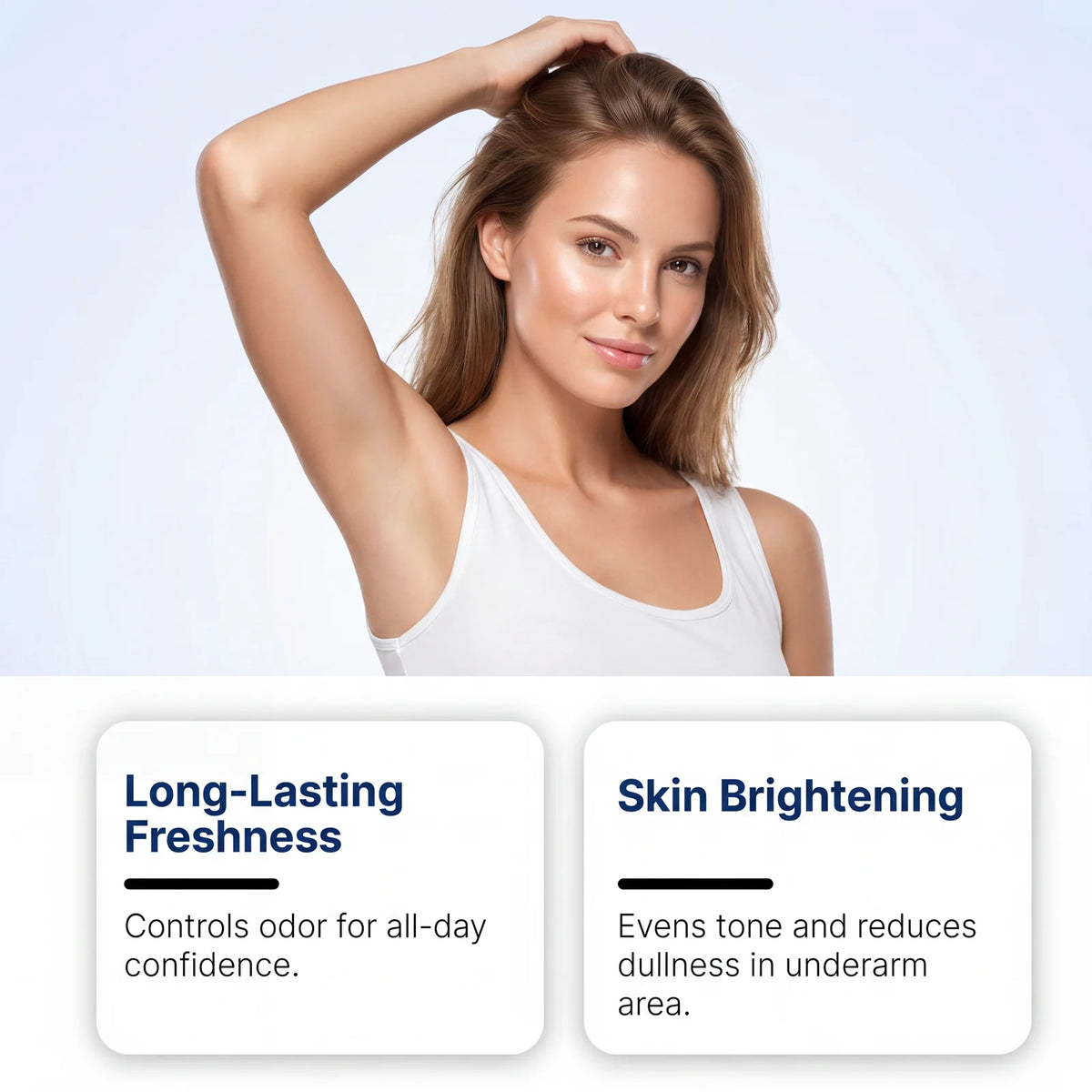 Kojic Acid Underarm Brightening Deodorant Roller Design Dark Armpits AHA Niacinamide Hyaluronic Acid Odor Refresh Underarm Care