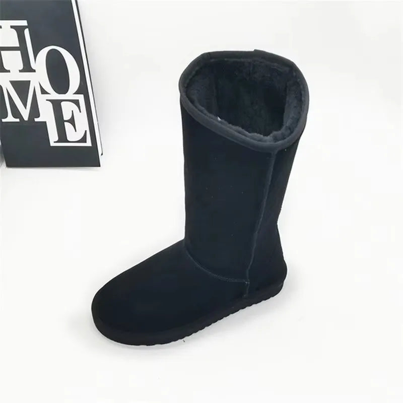 High Boots 2023 New Arrival Winter Mujer Botas Genuine Leather Woman Snow Boots Thick Plush Boots Women's Shoes Warm Shoes
