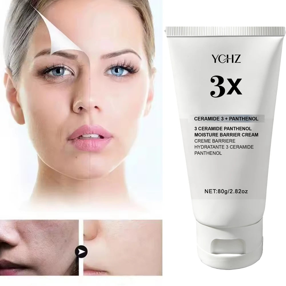 3X Ceramide Panthenol Moisturizing Barrier Cream, Suitable for All Skin Types, Daily Facial Moisturizer, Soothing, Non-Comedogenic, Contains Centella Asiatica, Korean Skincare, 80g