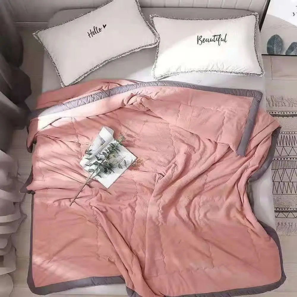 New Double Sided Cooling Blanket Cold Effect Skin-Friendly Conditioning Quilt Breathable Solid Color Cooler Quilt