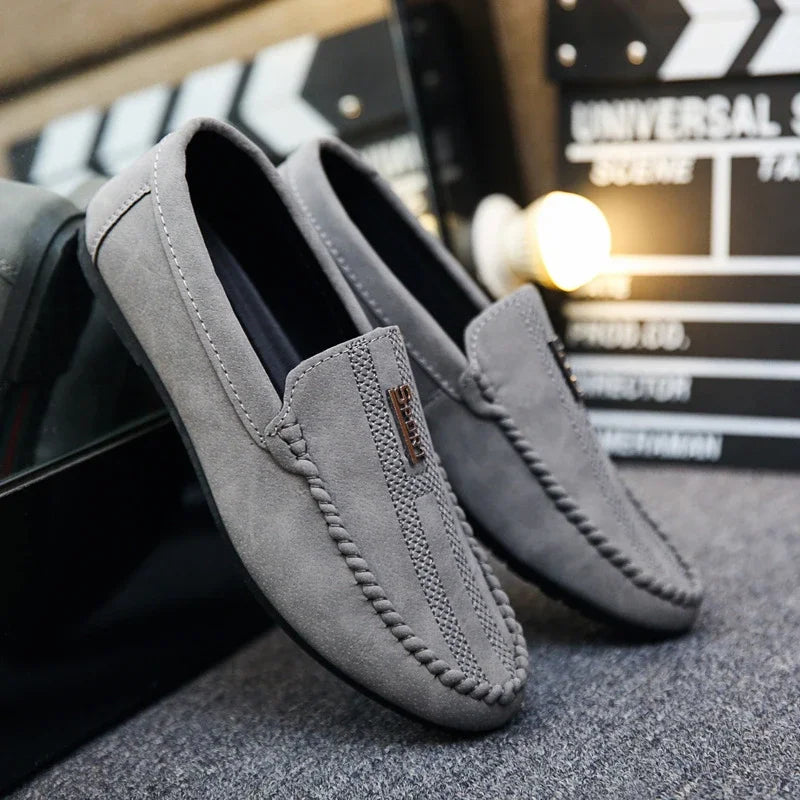 Summer Suede Men's Flat Shoes Lightweight Mens Loafers Fashion Male Slip-on Business Male Moccasins Driving Zapatos Para Hombres