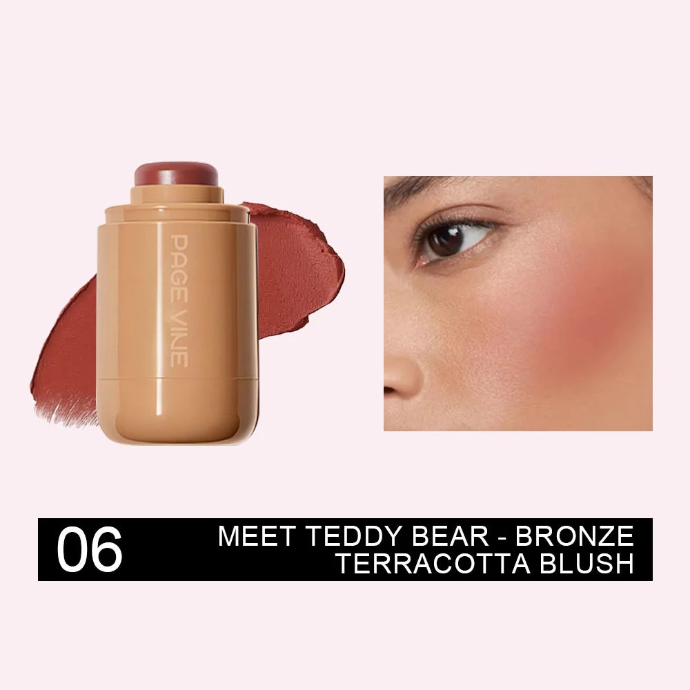 Multi-use Blush Stick Lip Cheek Eyes 3-in-1 Cream Blush Natural Matte Nude Makeup Long Lasting