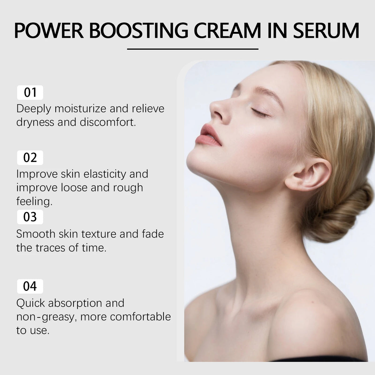 Deep Collagen Power Boosting Cream In Serum Korean Glass Skin Anti Aging Firming Plumping Hydrating Elasticity Nourish Ampoule