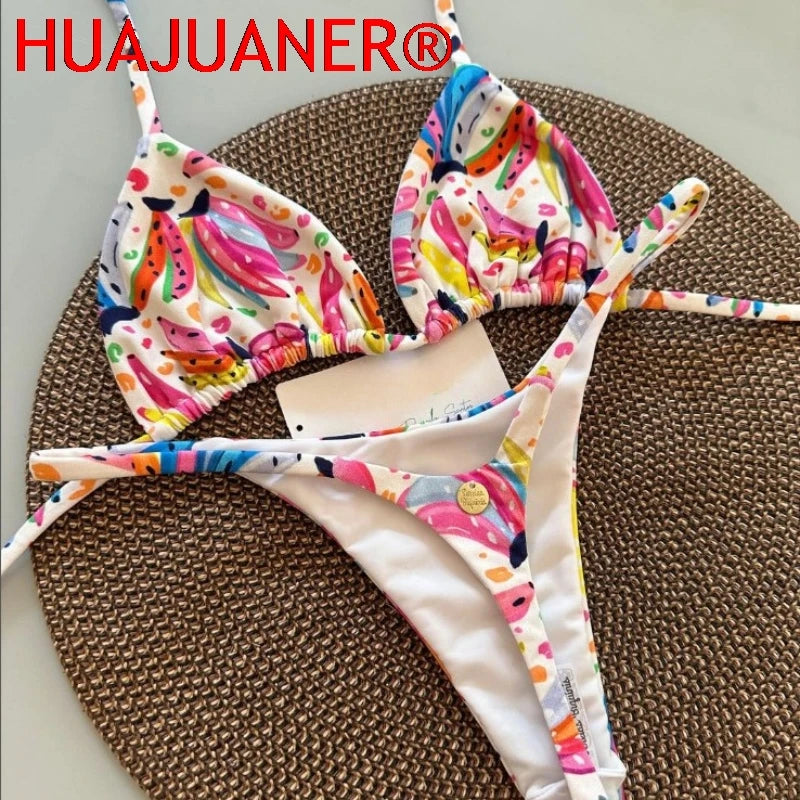 2026 New Sexy Women Bikini Set Beach Holiday Swimsuit Brazilian Thong Bikini Set Sexy Two Pieces Bathing Suit Women Beach Wear