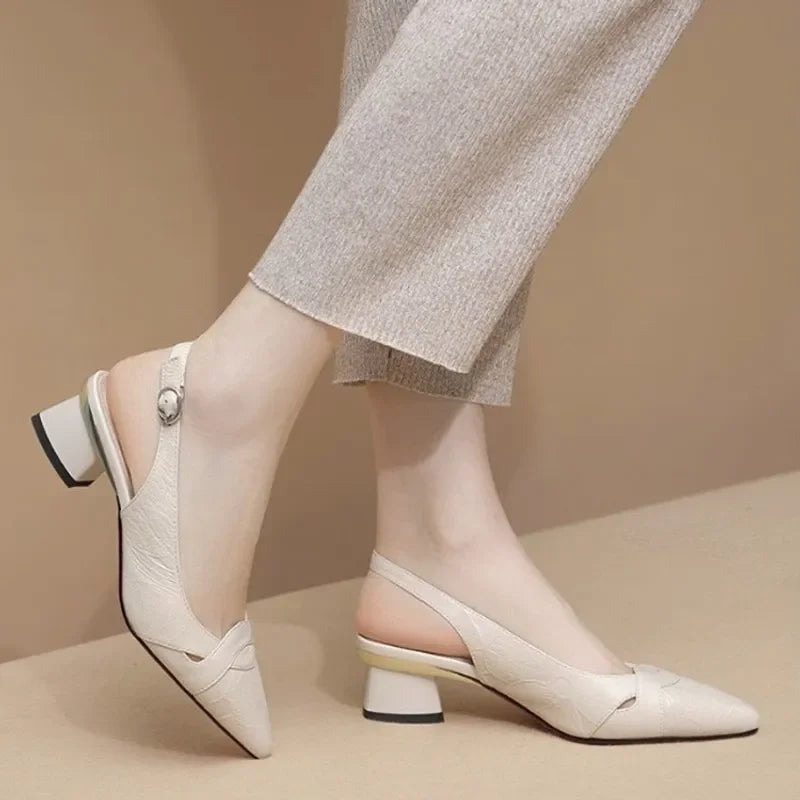 zapatos de mujer women fashion sweet light weight pointed toe beige high quality shoes lady classic comfort office shoes a617