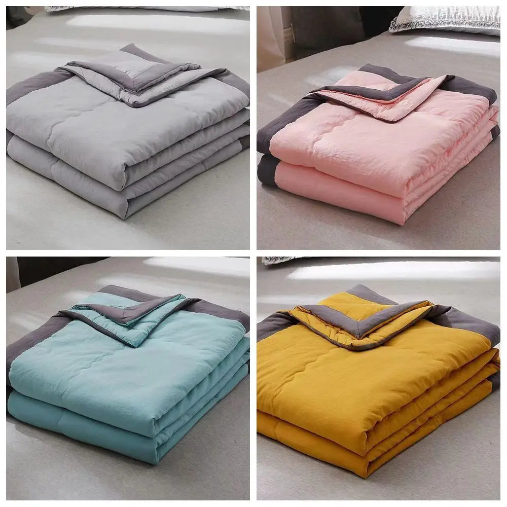 New Double Sided Cooling Blanket Skin-Friendly Breathable Conditioning Quilt Cold Effect Lightweight Cooler Quilt Spring Summer
