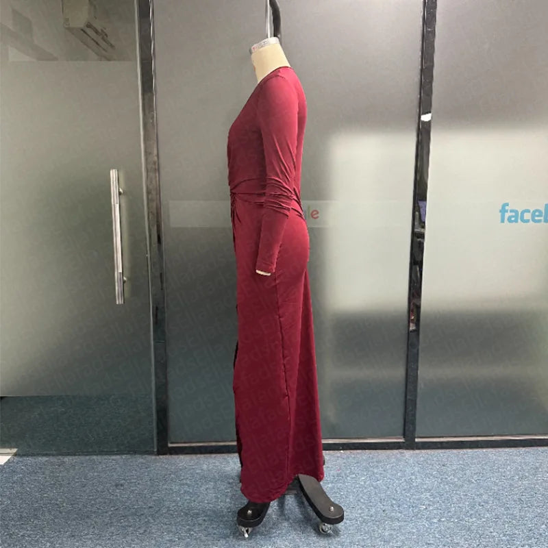 2026 Sexy Bodycon Dresses for Women Slim Fit Deep V-neck Party Prom Evening Party Club Dress Hem Split Outfits Evening Vestidos