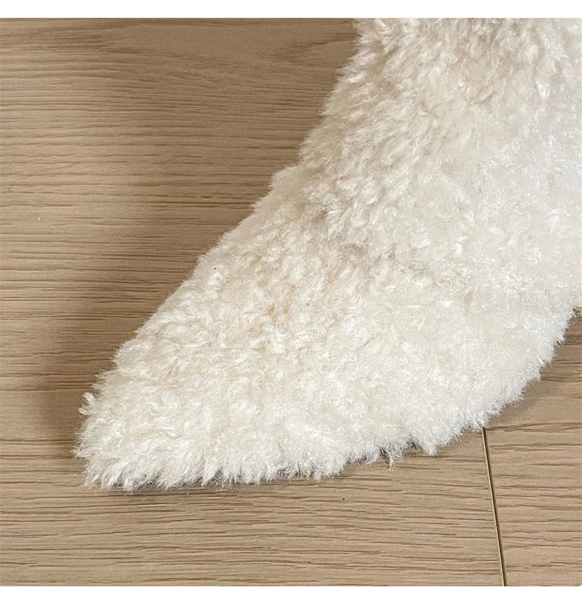 botas mujer Lamb's Wool Snow Boots for Women Pointy Toe Wedges Slip On Warm Hotties Knee High Boots  Winter Soft Furry Shoes