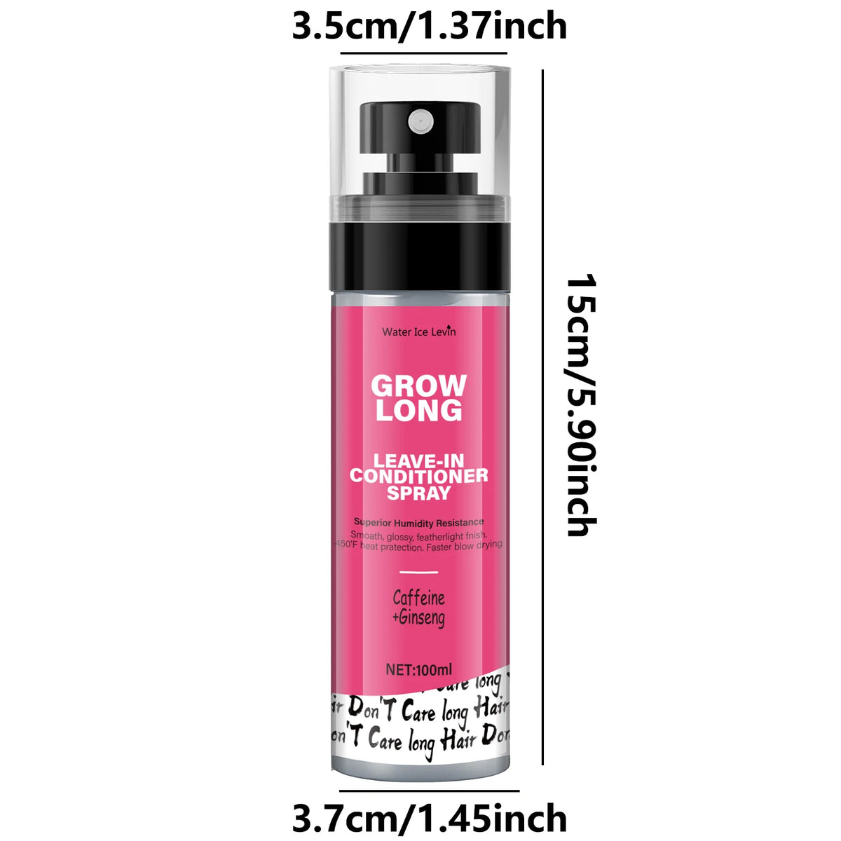 Leave-in conditioner spray and smoothing agent, long-lasting biotin - anti-frizz deep conditioner for split ends and breakage - vitamin E, caffeine, and ginseng, suitable for curly, dry, and damaged hair