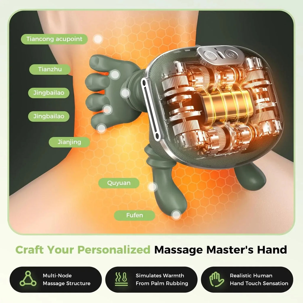 Neck Shoulder Massager Finger Pressure Shiatsu Neck Back and Shoulder Massager Electric Kneading Neck Deep Massage Muscle Relax