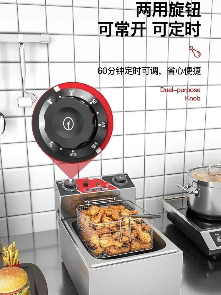 220V Fryer Electric Cookware for Kitchen Deep French Fries Commercial Fryers Frying Oil Cooker Timer Arfrai 10L Ar AF