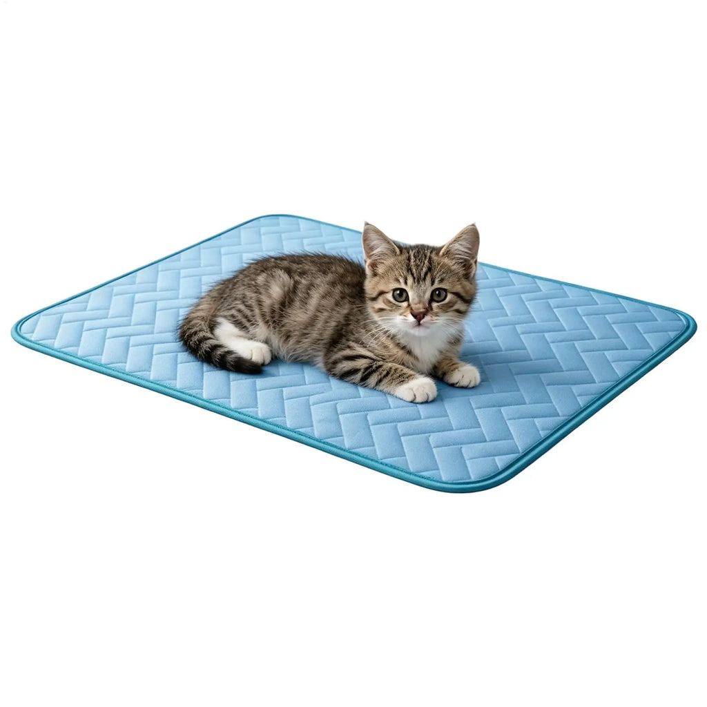 The Ultimate Cooling Pet Mat Breathable Washable Summer Pad Dog Cat Self Cool Blanket for Kennel Crate and Bed Sleeping Ice Silk