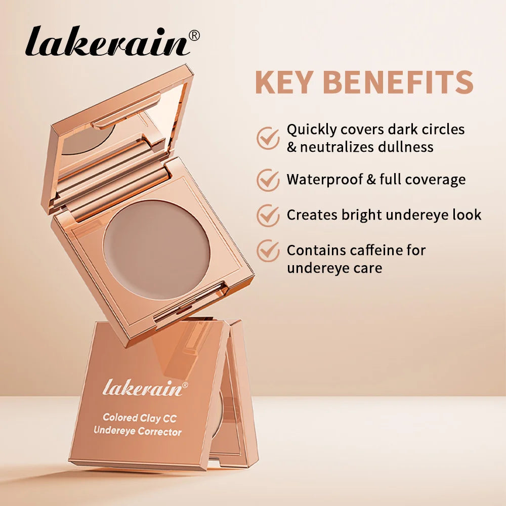 Lakerain Undereye Color Correction Concealer Waterproof Moisturizes Bright Skin Fine Clay Texture Quickly Covers Dark Circles