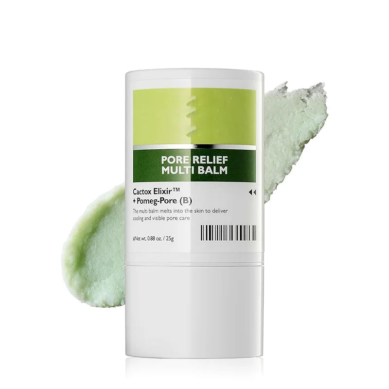 Pore Relief Multi Balm Stick Cooling Face Balm Cream for Enlarged Pores Moisturizing With Cactus Extract Korean Skincare