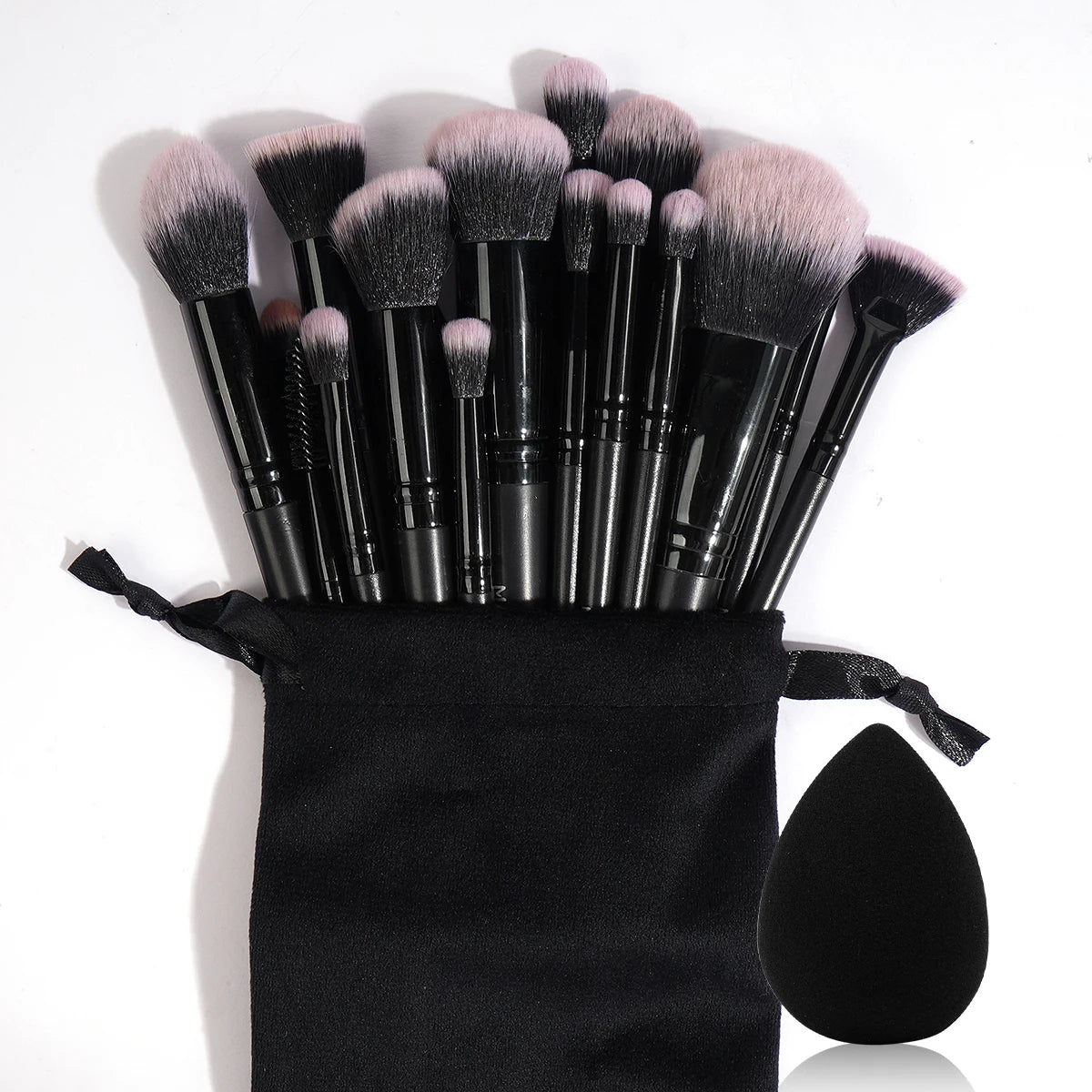 MAANGE 18PCS Professional Makeup Brushes Set with 1PCS Powder Puff Soft Detail Foundation Contour Blush Brush Beauty Tools