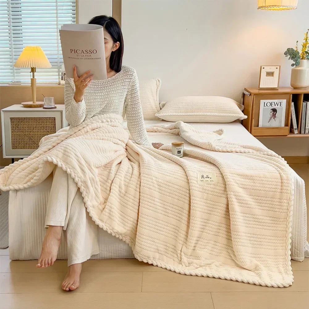 Winter Blanket Thickened Warm Lamb Wool Leisure Blanket Home Warm Soft Bed Cover Office Sofa Lunch Breaking Nap