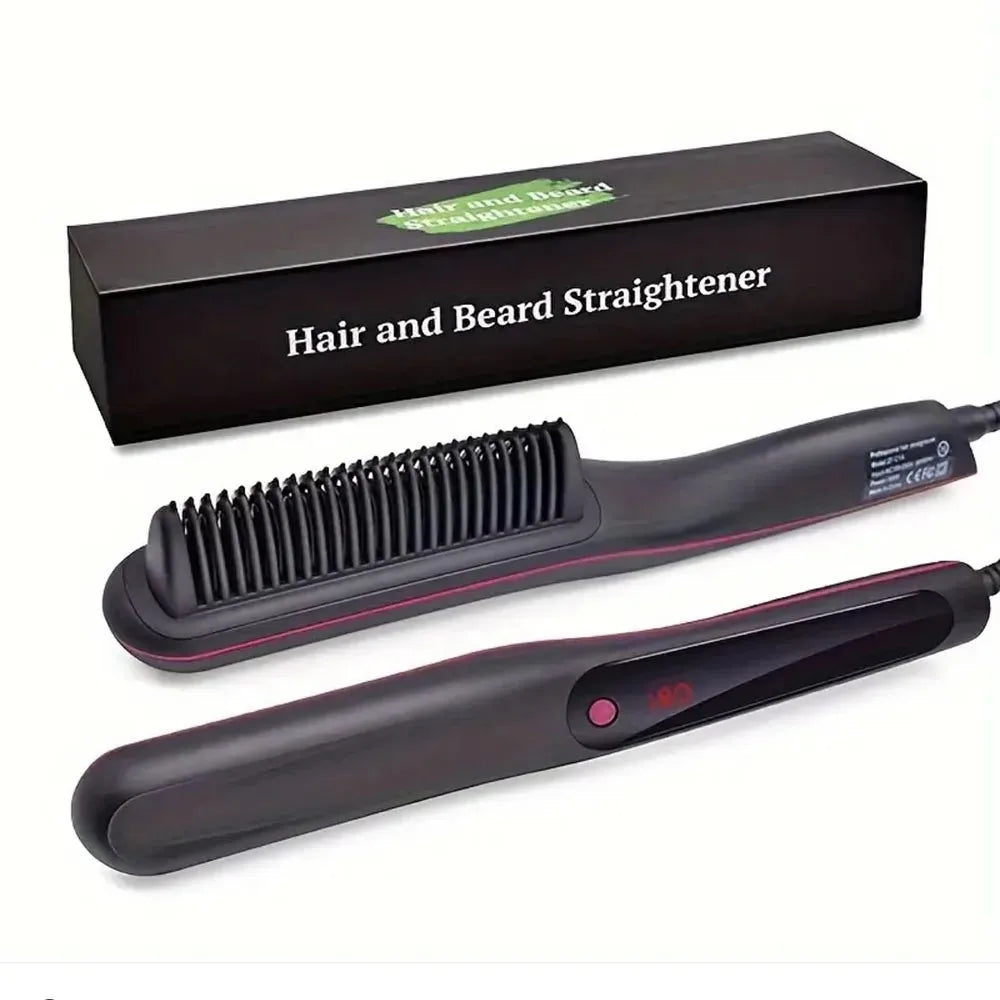 Multifunctional Hair Straightener Brush Negative Ion Anti-Scalding Styling Tool Fast Heating Straightening Brush Hot Comb