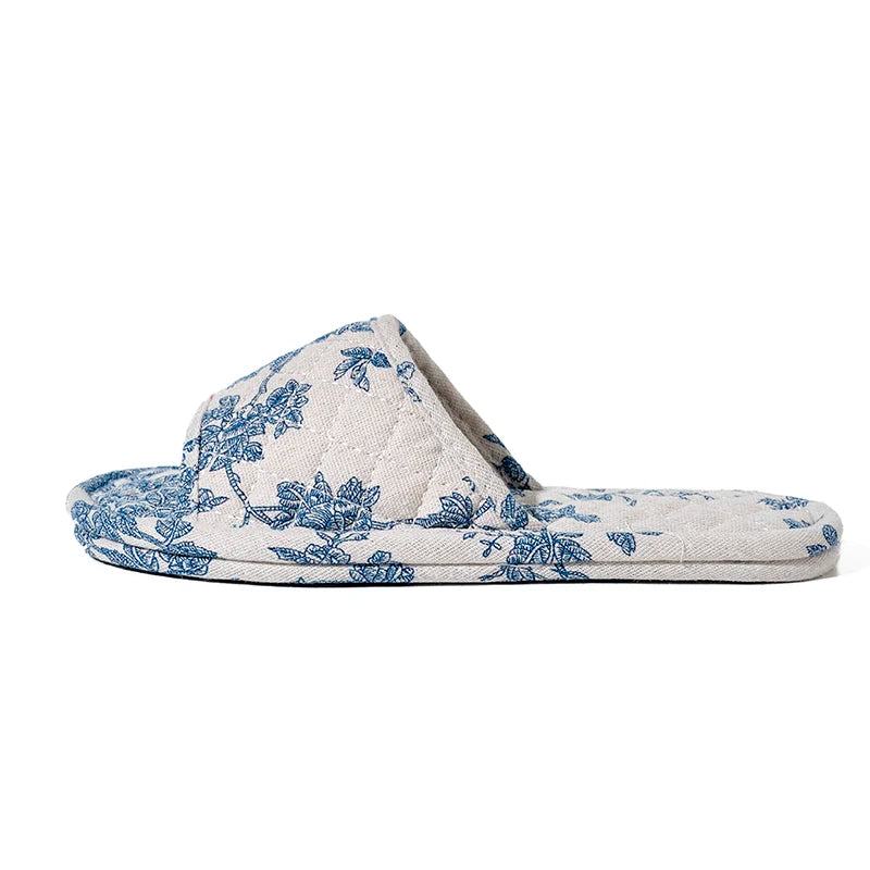New Home Slippers Soft Cotton Floral Floor Shoes Fashion Lightweight  Antislip Indoor Slippers Bedroom Couple Slippers