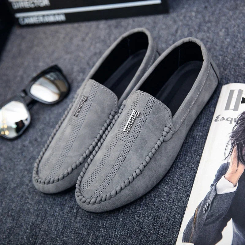Summer Suede Men's Flat Shoes Lightweight Mens Loafers Fashion Male Slip-on Business Male Moccasins Driving Zapatos Para Hombres
