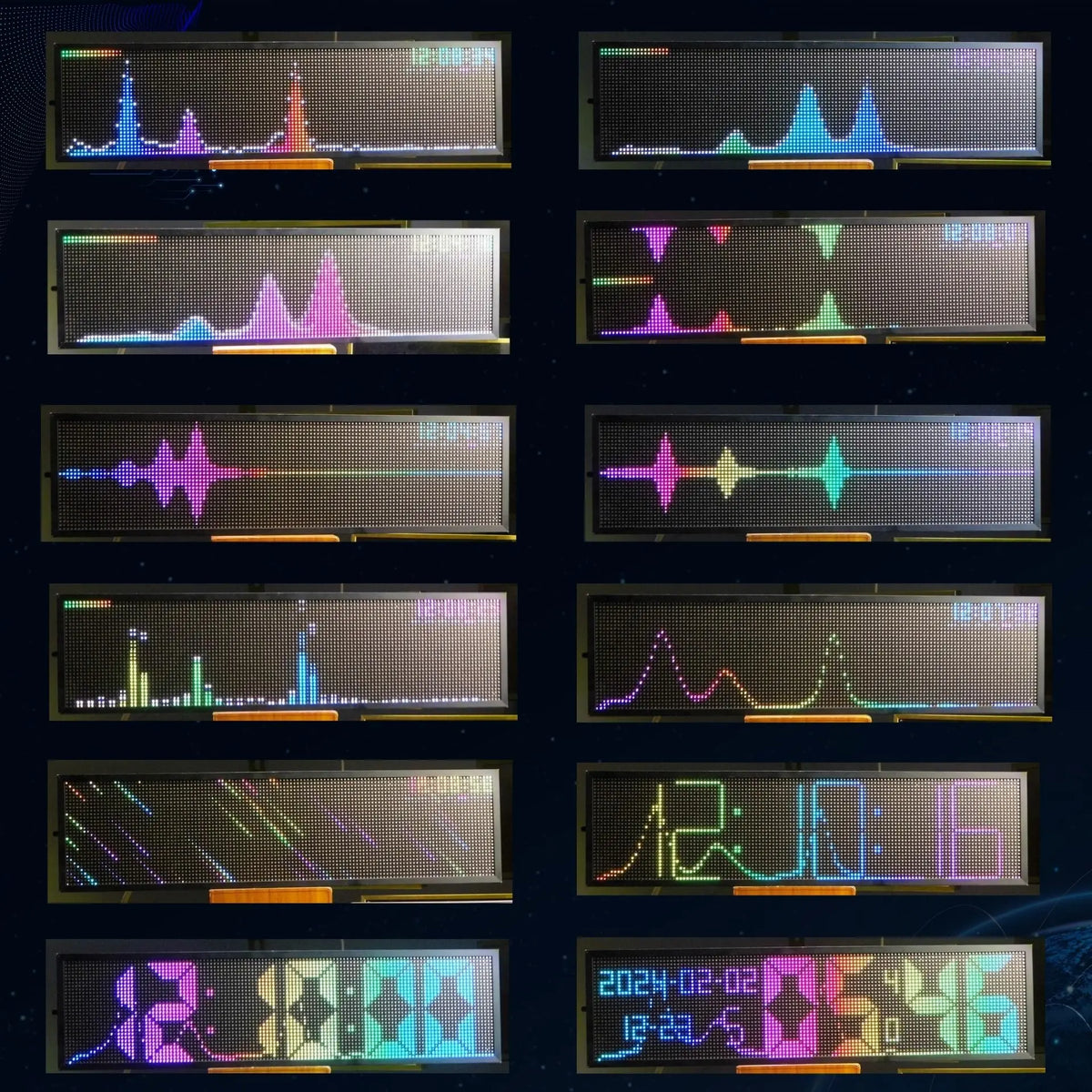 Professional music spectrum display instrument, music rhythm light RGB multi-color adjustable, wireless pickup spectrum analyzer