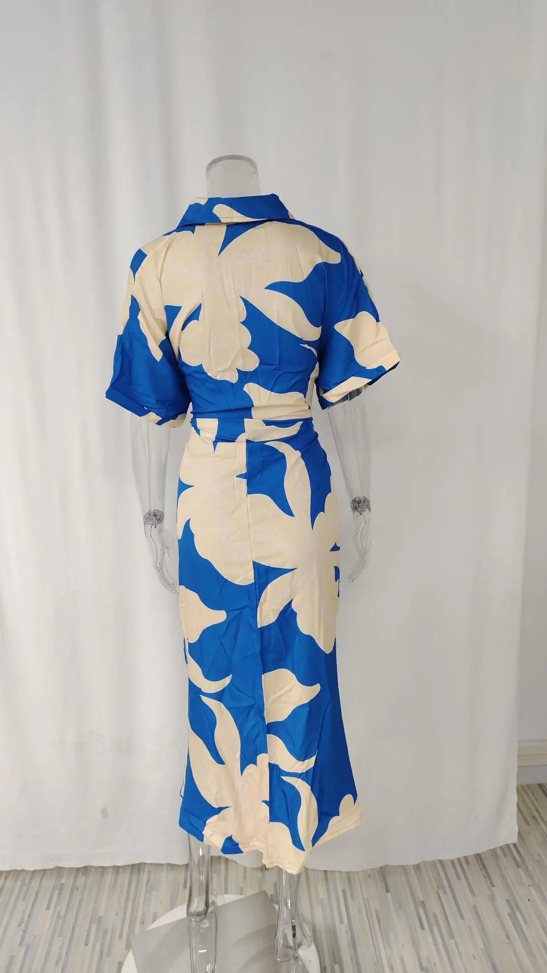 Elegant Dresses For Lady Vestidos 2026 Woman Dress Vestido Commuting Temperament Printed Irregular Leace-up Lapel Slim Contrast