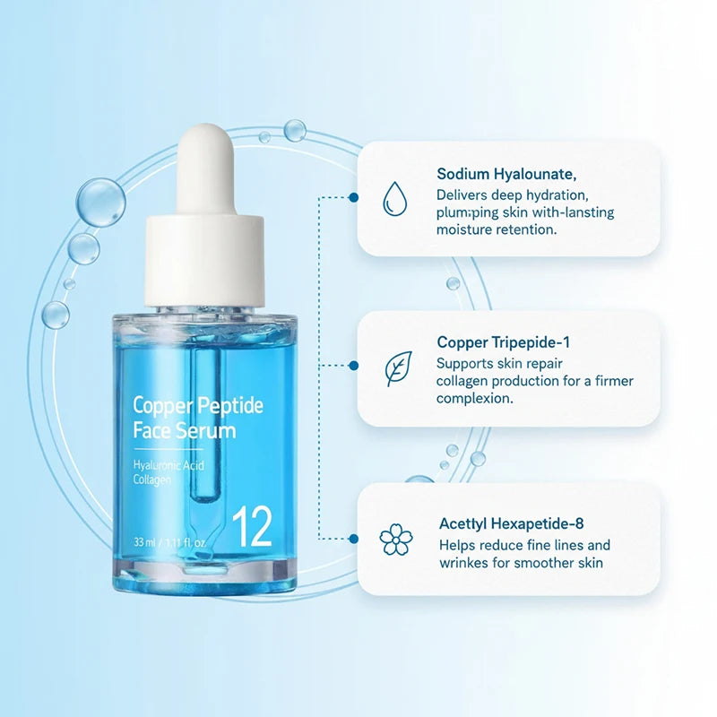 Korean Salmon PDRN Essence, Copper Peptide Centella Moisturizing Repair Hydrating Glow Lightweight Face Serum Daily Skincare