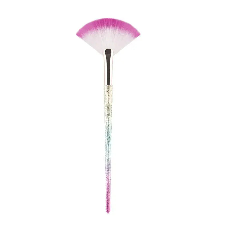 Large Flat Highlight Blush Fan-Shaped Makeup Brush Powder Loose Powder Face Brush Korean Soft Cosy Even Color Tools For Women