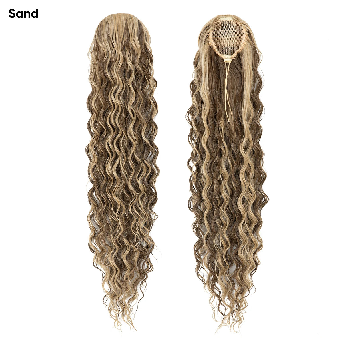 【SARLA】32-inch Women's Wavy Ponytail Hair Extension, with Drawstring and Hair Clips, Synthetic Wig Suitable for All Hair Types,