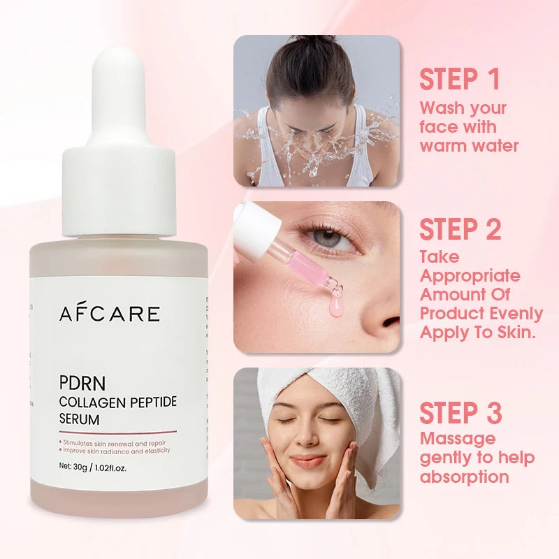 Korean Skincare Pink Intensive Deep Collagen Face Serum with Copper Peptides & Multi Peptides Hydrating Facial Serum for Skin Ca
