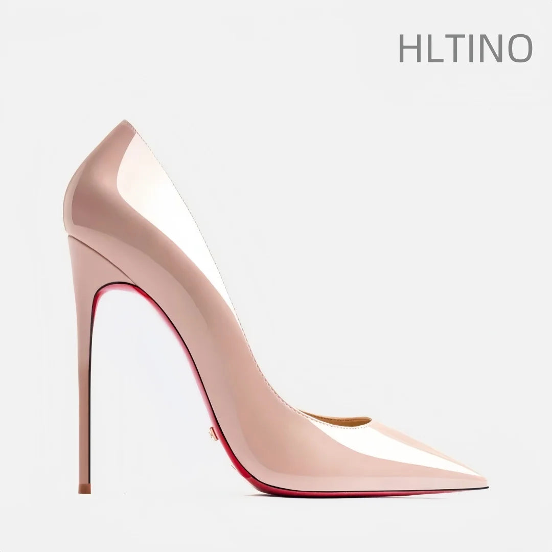 Women heels 2026 leather Heels for women Luxury Brand Pumps Red sole Pointed Toe High Heels Elegant Stiletto Ladies Prom Shoes