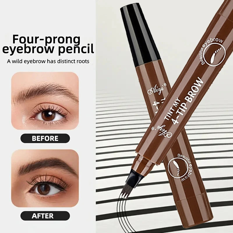 Korean 4 end eyebrow pencil waterproof long lasting natural look easy to use for novices