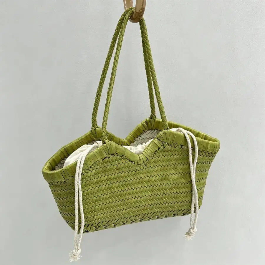 Bamboo Woven Market Shopping Basket,Handmade Women Shoulder Bag,designer Large Capacity Tote Bag,Summer Vacation Beach Handbag