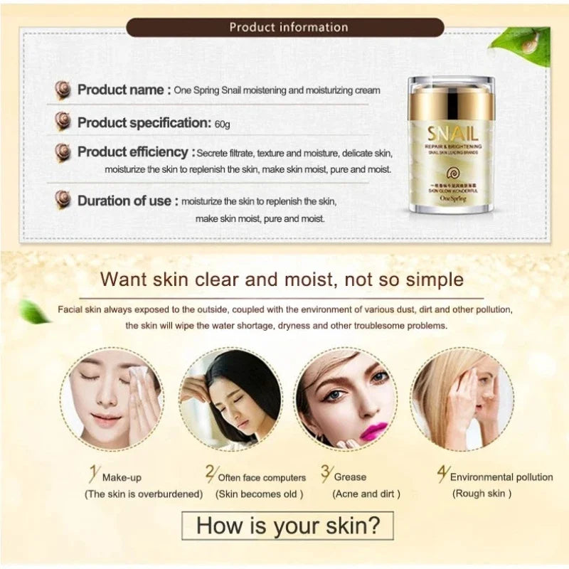 Skincare Set Snail Collagen Cream Anti Aging Whiten Skin Face Cream Fade Dark Eye Circles Remove Eye Bags Eye Serum