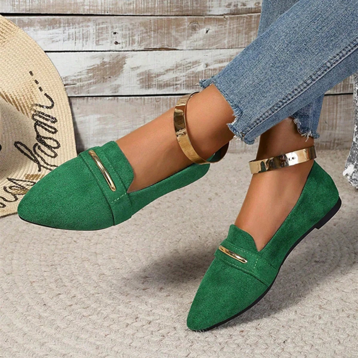 Women Flats shoes 2026 Summer Loafers Pointed Toe Casual Women Shoes New Comfortable Walking Zapatos De Mujer Large Size 43