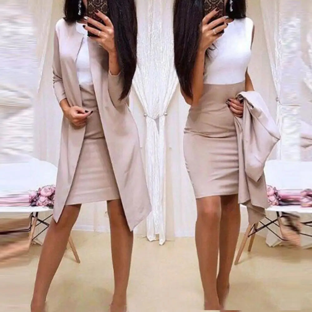 Women s Skirt Suits Work Pantsuits OL Business Uniform Formal 2 Piece Suits Office Ladies Slim Pencil Skirt