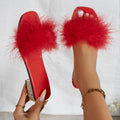 2025 New Women Furry Fashion Sandals Outdoor Summer Retro Wedding Shoes High Heels Sexy Party Women Sandals Zapatos De Mujer