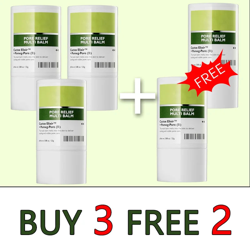 Pore Relief Multi Balm Stick Cooling Face Balm Cream for Enlarged Pores Moisturizing With Cactus Extract Korean Skincare