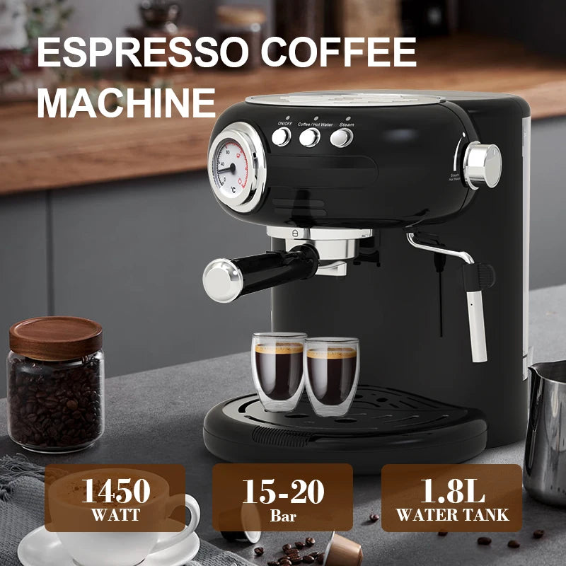 Electric 3-in-1 Automatic Coffee Brewer for Restaurant Use Cappuccino Espresso Maker for Hotels and Households